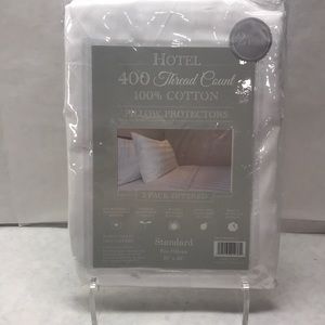 Hotel 400 TC Cotton Dobby Stripe Standard Pillow Protector 2 Pack